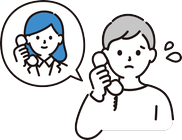 電話で相談する様子